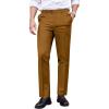 imageCOOFANDY Mens Classic Fit Dress Pants Flat Front Straight Formal Pants Wrinkle Free Expandable Waist Suit PantsBrown