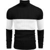 imageCOOFANDY Mens Ribbed Slim Fit Knitted Pullover Casual Turtleneck SweaterWhite  Black