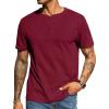 imageCOOFANDY Mens Waffle Henley Short Sleeve Textured T Shirt Casual Button Tee Shirts Heavyweight Henley Summer TopWine Red