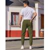 imageCOOFANDY Mens Casual Joggers Pants Cotton Elastic Waist Drawstring Chino Cargo Pants Hiking Outdoor Track SweatpantsArmy Green