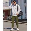imageCOOFANDY Mens Casual Joggers Pants Cotton Elastic Waist Drawstring Chino Cargo Pants Hiking Outdoor Track SweatpantsArmy Green