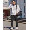 imageCOOFANDY Mens Casual Joggers Pants Cotton Elastic Waist Drawstring Chino Cargo Pants Hiking Outdoor Track SweatpantsBlack