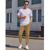 imageCOOFANDY Mens Casual Joggers Pants Cotton Elastic Waist Drawstring Chino Cargo Pants Hiking Outdoor Track SweatpantsDark Khaki