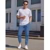 imageCOOFANDY Mens Casual Joggers Pants Cotton Elastic Waist Drawstring Chino Cargo Pants Hiking Outdoor Track SweatpantsDenim Blue