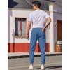 imageCOOFANDY Mens Casual Joggers Pants Cotton Elastic Waist Drawstring Chino Cargo Pants Hiking Outdoor Track SweatpantsDenim Blue