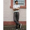 imageCOOFANDY Mens Casual Joggers Pants Cotton Elastic Waist Drawstring Chino Cargo Pants Hiking Outdoor Track SweatpantsDrak Grey