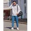 imageCOOFANDY Mens Casual Joggers Pants Cotton Elastic Waist Drawstring Chino Cargo Pants Hiking Outdoor Track SweatpantsLake Blue