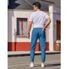 imageCOOFANDY Mens Casual Joggers Pants Cotton Elastic Waist Drawstring Chino Cargo Pants Hiking Outdoor Track SweatpantsLake Blue
