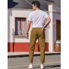imageCOOFANDY Mens Casual Joggers Pants Cotton Elastic Waist Drawstring Chino Cargo Pants Hiking Outdoor Track SweatpantsLight Brown