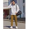 imageCOOFANDY Mens Casual Joggers Pants Cotton Elastic Waist Drawstring Chino Cargo Pants Hiking Outdoor Track SweatpantsLight Brown