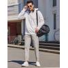 imageCOOFANDY Mens Casual Joggers Pants Cotton Elastic Waist Drawstring Chino Cargo Pants Hiking Outdoor Track SweatpantsLight Grey