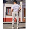 imageCOOFANDY Mens Casual Joggers Pants Cotton Elastic Waist Drawstring Chino Cargo Pants Hiking Outdoor Track SweatpantsLight Grey