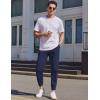 imageCOOFANDY Mens Casual Joggers Pants Cotton Elastic Waist Drawstring Chino Cargo Pants Hiking Outdoor Track SweatpantsNavy Blue