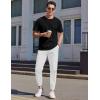 imageCOOFANDY Mens Casual Joggers Pants Cotton Elastic Waist Drawstring Chino Cargo Pants Hiking Outdoor Track SweatpantsWhite