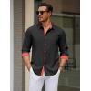 imageCOOFANDY Mens Dress Shirt Wrinkle Free Regular Fit Stretch Long Sleeve Button Down ShirtsBlack