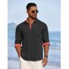 imageCOOFANDY Mens Dress Shirt Wrinkle Free Regular Fit Stretch Long Sleeve Button Down ShirtsBlack