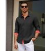 imageCOOFANDY Mens Dress Shirt Wrinkle Free Regular Fit Stretch Long Sleeve Button Down ShirtsBlack