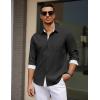 imageCOOFANDY Mens Dress Shirt Wrinkle Free Regular Fit Stretch Long Sleeve Button Down ShirtsBlack Onyx