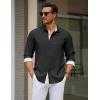 imageCOOFANDY Mens Dress Shirt Wrinkle Free Regular Fit Stretch Long Sleeve Button Down ShirtsBlack Onyx