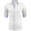 imageCOOFANDY Mens Dress Shirt Wrinkle Free Regular Fit Stretch Long Sleeve Button Down ShirtsCoconut Milk