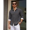 imageCOOFANDY Mens Dress Shirt Wrinkle Free Regular Fit Stretch Long Sleeve Button Down ShirtsGranite Gray