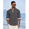 imageCOOFANDY Mens Dress Shirt Wrinkle Free Regular Fit Stretch Long Sleeve Button Down ShirtsGranite Gray