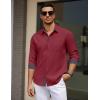 imageCOOFANDY Mens Dress Shirt Wrinkle Free Regular Fit Stretch Long Sleeve Button Down ShirtsRed Dahlia