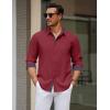 imageCOOFANDY Mens Dress Shirt Wrinkle Free Regular Fit Stretch Long Sleeve Button Down ShirtsRed Dahlia