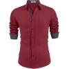 imageCOOFANDY Mens Dress Shirt Wrinkle Free Regular Fit Stretch Long Sleeve Button Down ShirtsRed Dahlia