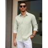 imageCOOFANDY Mens Dress Shirt Wrinkle Free Regular Fit Stretch Long Sleeve Button Down ShirtsSea Foam