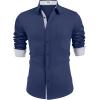 imageCOOFANDY Mens Dress Shirt Wrinkle Free Regular Fit Stretch Long Sleeve Button Down ShirtsTrue Blue