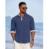 imageCOOFANDY Mens Dress Shirt Wrinkle Free Regular Fit Stretch Long Sleeve Button Down ShirtsTrue Blue
