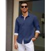 imageCOOFANDY Mens Dress Shirt Wrinkle Free Regular Fit Stretch Long Sleeve Button Down ShirtsTrue Blue