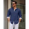 imageCOOFANDY Mens Dress Shirt Wrinkle Free Regular Fit Stretch Long Sleeve Button Down ShirtsTrue Blue
