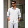 imageCOOFANDY Mens Dress Shirt Wrinkle Free Regular Fit Stretch Long Sleeve Button Down ShirtsWhite