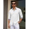 imageCOOFANDY Mens Dress Shirt Wrinkle Free Regular Fit Stretch Long Sleeve Button Down ShirtsWhite
