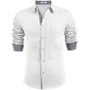 imageCOOFANDY Mens Dress Shirt Wrinkle Free Regular Fit Stretch Long Sleeve Button Down ShirtsWhite
