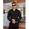 imageCOOFANDY Mens Dress Shirts Wrinkle Free Long Sleeve Button Down Shirt Formal Business ShirtsBlack