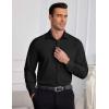 imageCOOFANDY Mens Dress Shirts Wrinkle Free Long Sleeve Button Down Shirt Formal Business ShirtsBlack