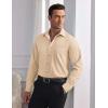 imageCOOFANDY Mens Dress Shirts Wrinkle Free Long Sleeve Button Down Shirt Formal Business ShirtsLight Khaki