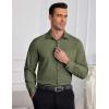 imageCOOFANDY Mens Dress Shirts Wrinkle Free Long Sleeve Button Down Shirt Formal Business ShirtsOlive Green