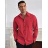 imageCOOFANDY Mens Dress Shirts Wrinkle Free Long Sleeve Button Down Shirt Formal Business ShirtsRed