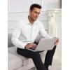 imageCOOFANDY Mens Dress Shirts Wrinkle Free Long Sleeve Button Down Shirt Formal Business ShirtsWhite