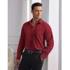 imageCOOFANDY Mens Dress Shirts Wrinkle Free Long Sleeve Button Down Shirt Formal Business ShirtsWine Red