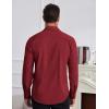 imageCOOFANDY Mens Dress Shirts Wrinkle Free Long Sleeve Button Down Shirt Formal Business ShirtsWine Red