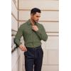 imageCOOFANDY Mens Dress Shirts Wrinkle Free Long Sleeve Button Down Shirts Formal Business ShirtArmy Green