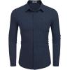 imageCOOFANDY Mens Dress Shirts Wrinkle Free Long Sleeve Button Down Shirts Formal Business ShirtBlue Anchor