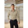 imageCOOFANDY Mens Dress Shirts Wrinkle Free Long Sleeve Button Down Shirts Formal Business ShirtLight Khaki