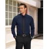 imageCOOFANDY Mens Dress Shirts Wrinkle Free Long Sleeve Button Down Shirts Formal Business ShirtNavy Blue