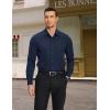 imageCOOFANDY Mens Dress Shirts Wrinkle Free Long Sleeve Button Down Shirts Formal Business ShirtNavy Blue